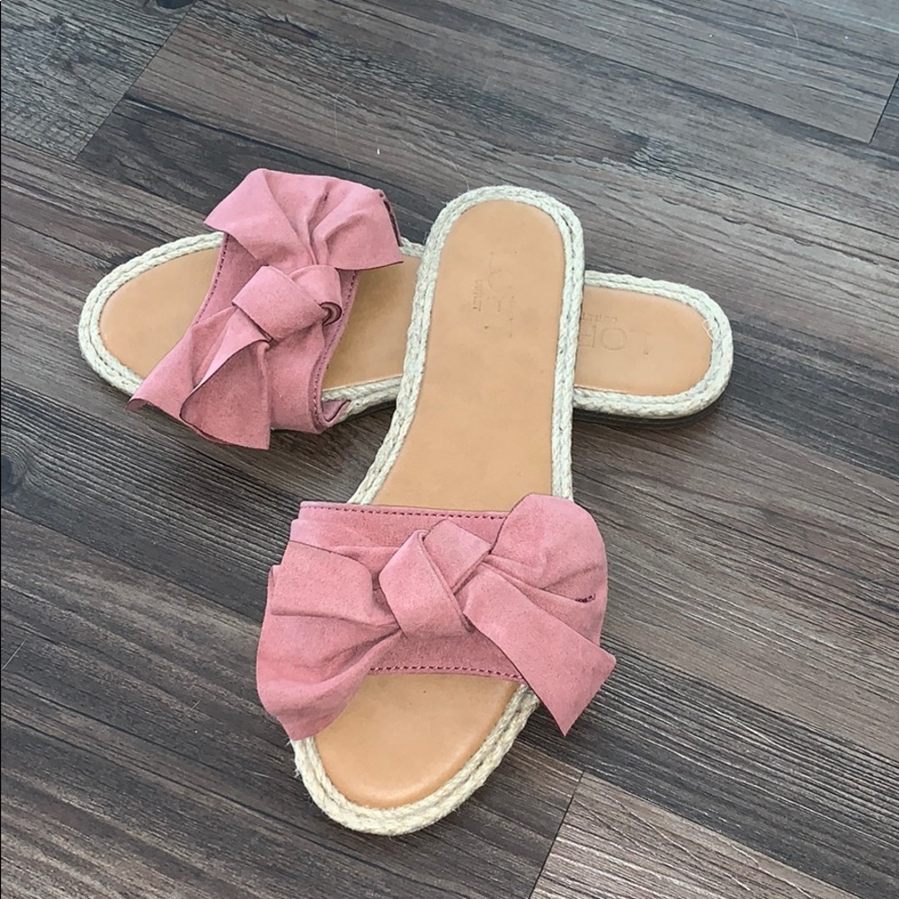 Loft outlet pink bow flip flops